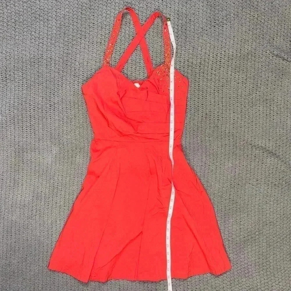 Marilyn Monroe brand XS red sequined crisscrossed dress Midi - Picture 3 of 11